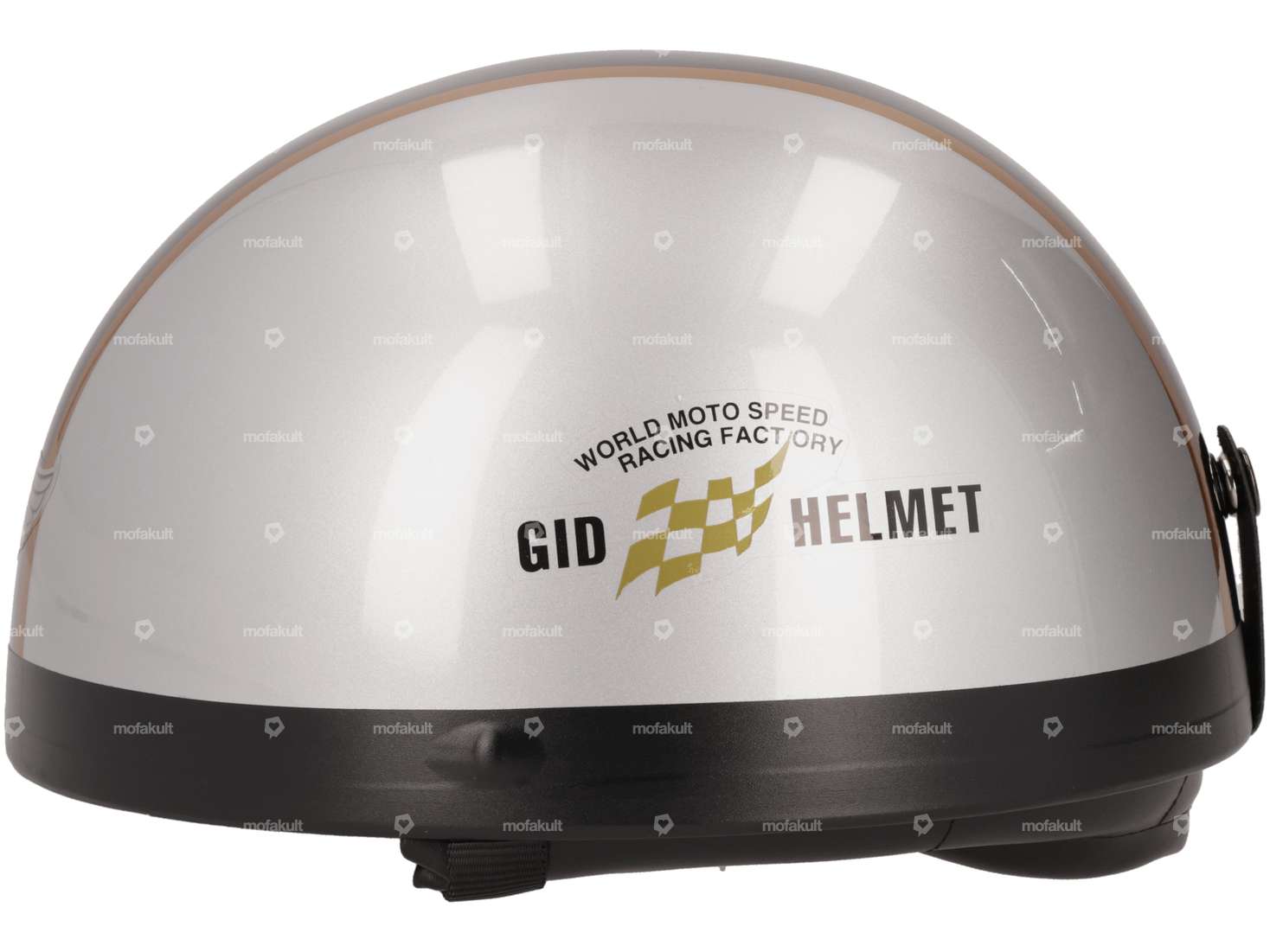 Pot helmet silver with stripes Carousel Image 2