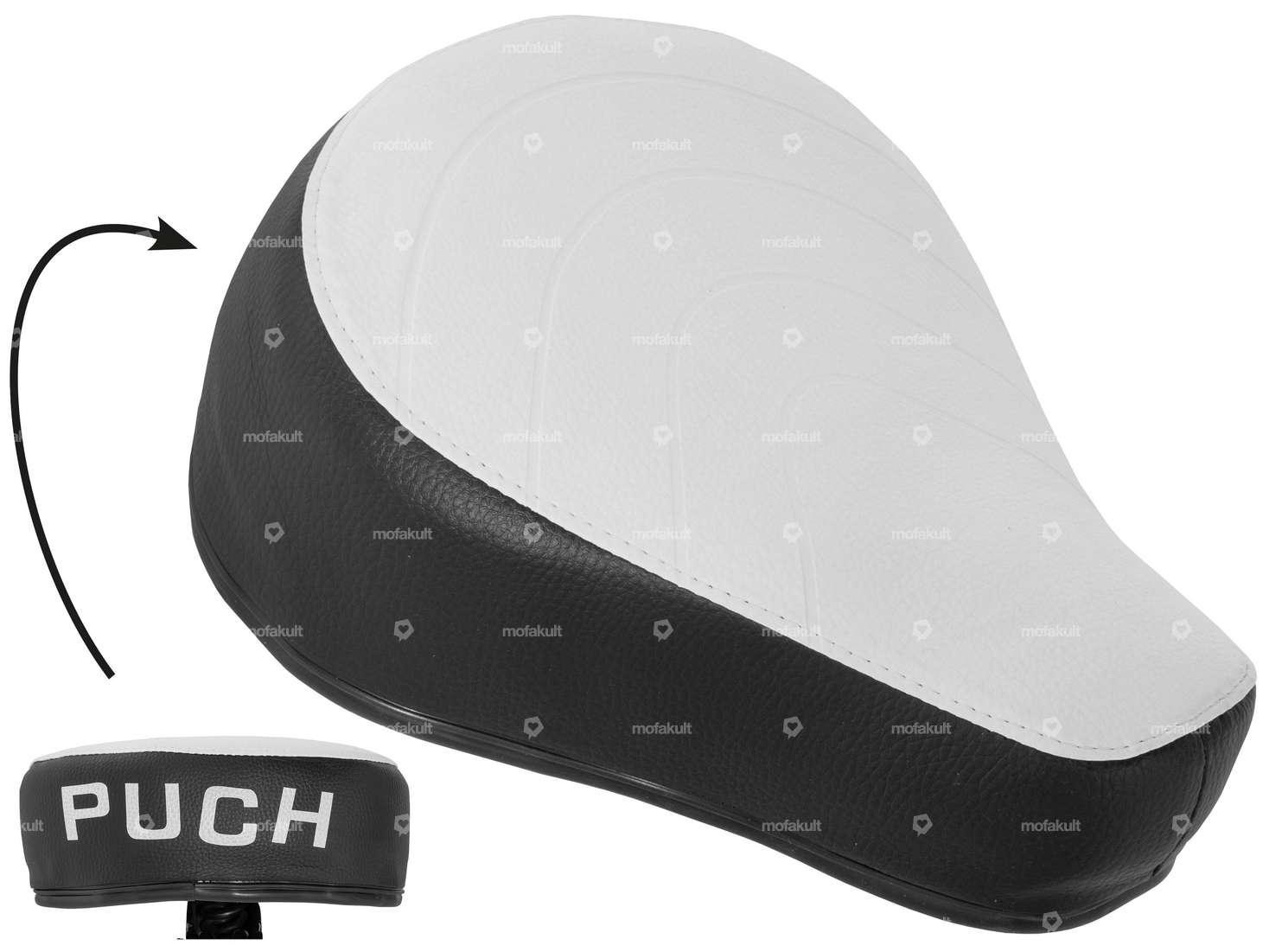 Saddle "PUCH" black - white Carousel Image 1