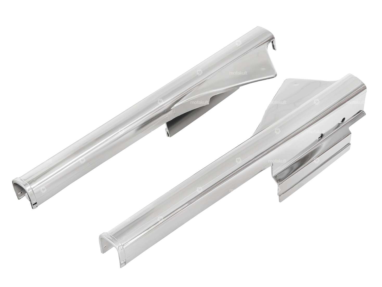 Chrome fork leg cover set | Peugeot 103 MVL, SP, Vogue Carousel Image 1