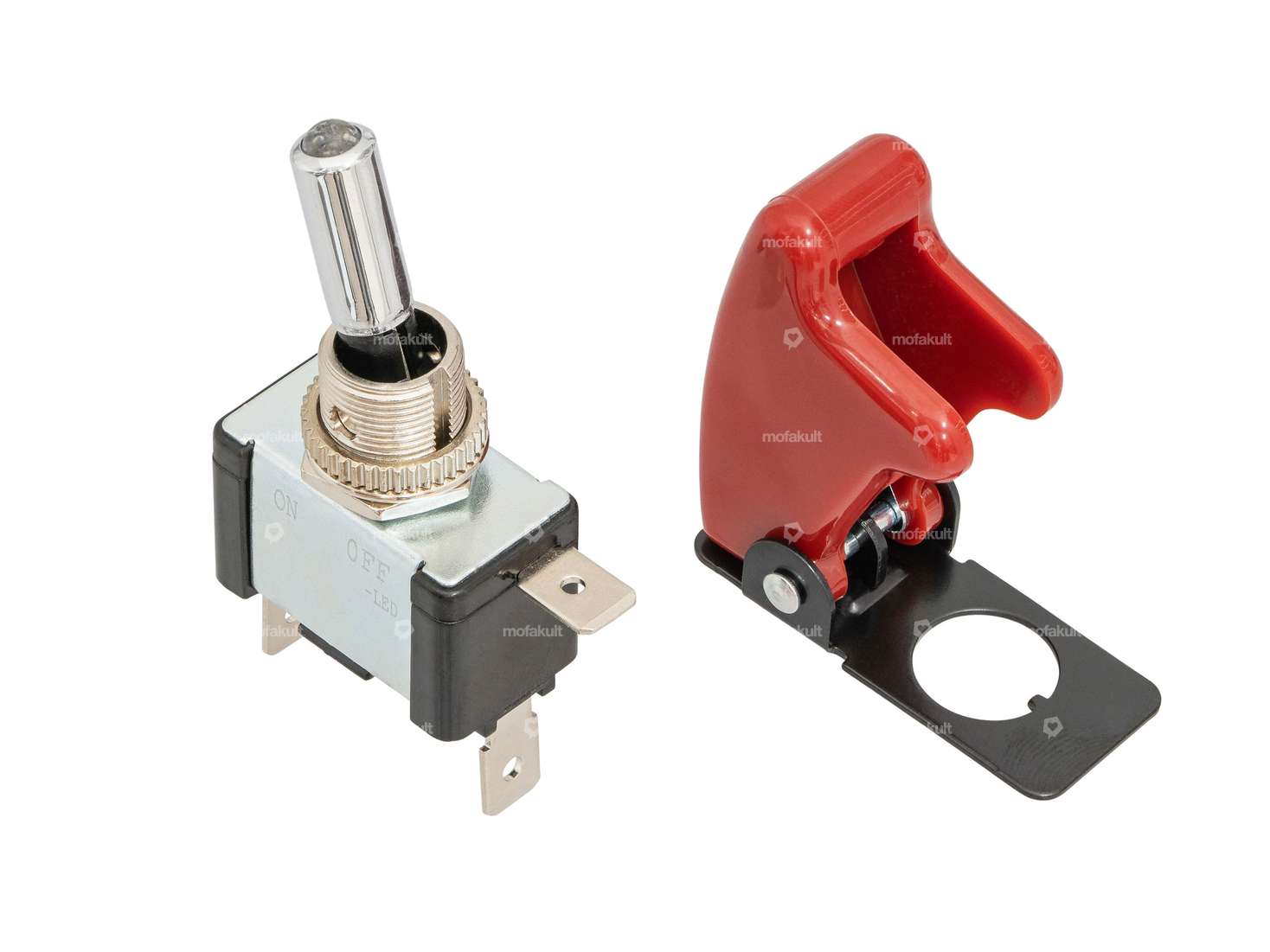 Toggle switch (ON-OFF) 12 mm with safety cap Carousel Image 1