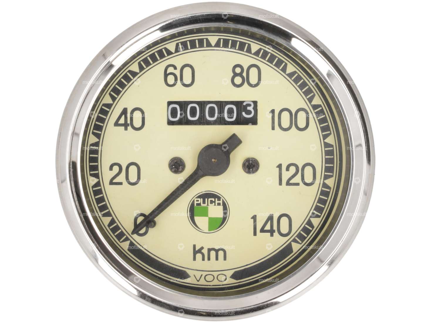 Speedometer 140 km/h Ø 80 mm | Puch logo Carousel Image 2