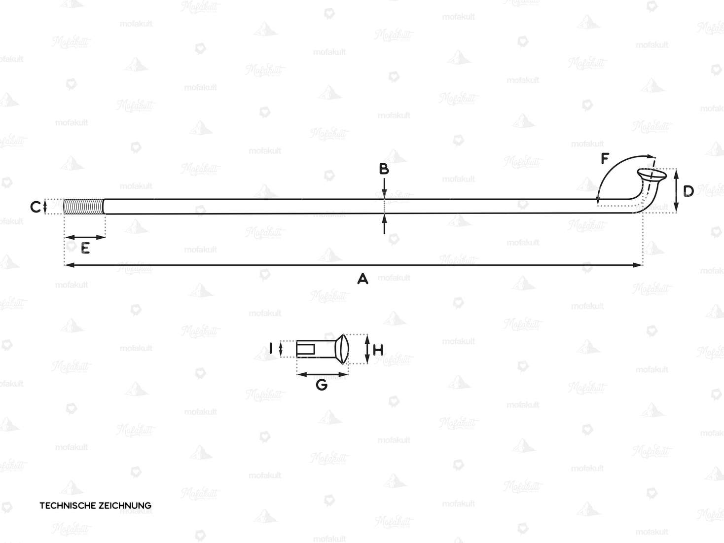 WWS 22" spoke incl. nipple (2.6 x 249 mm) Inox Carousel Image 3
