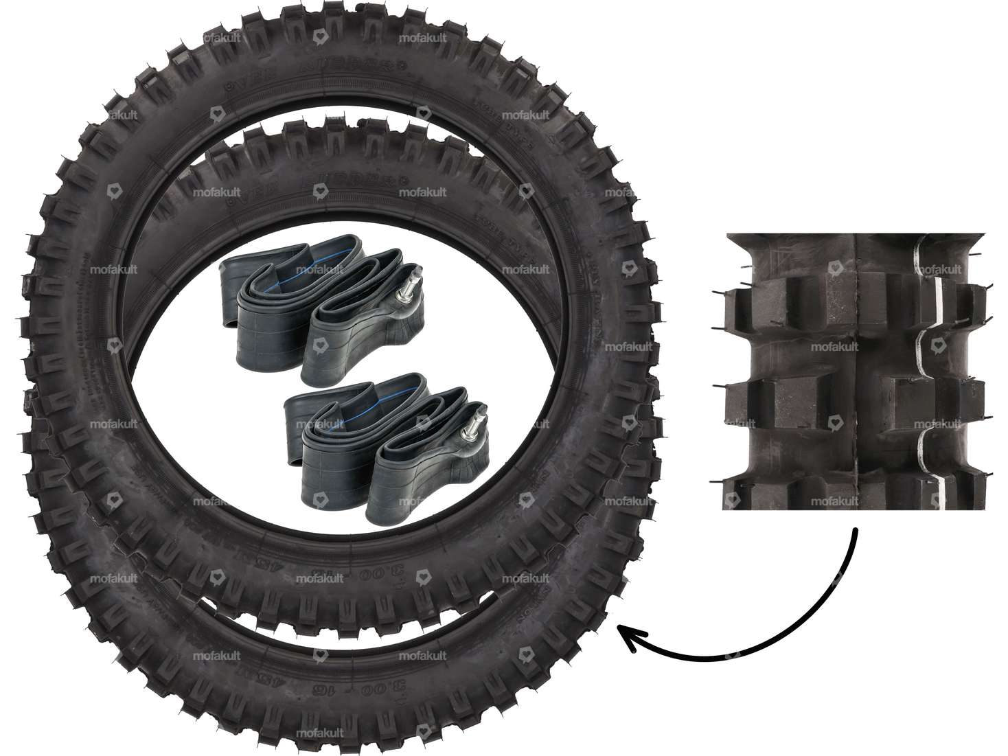 VeeRubber Tire Set 3.00 x 16" VRM236 (V236) Knobby Carousel Image 1