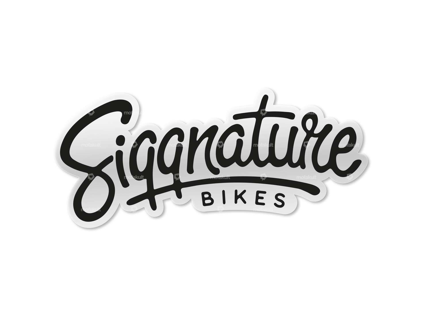 Siggnature sticker "Siggnature Bikes" 120 x 50 mm transparent black Carousel Image 1