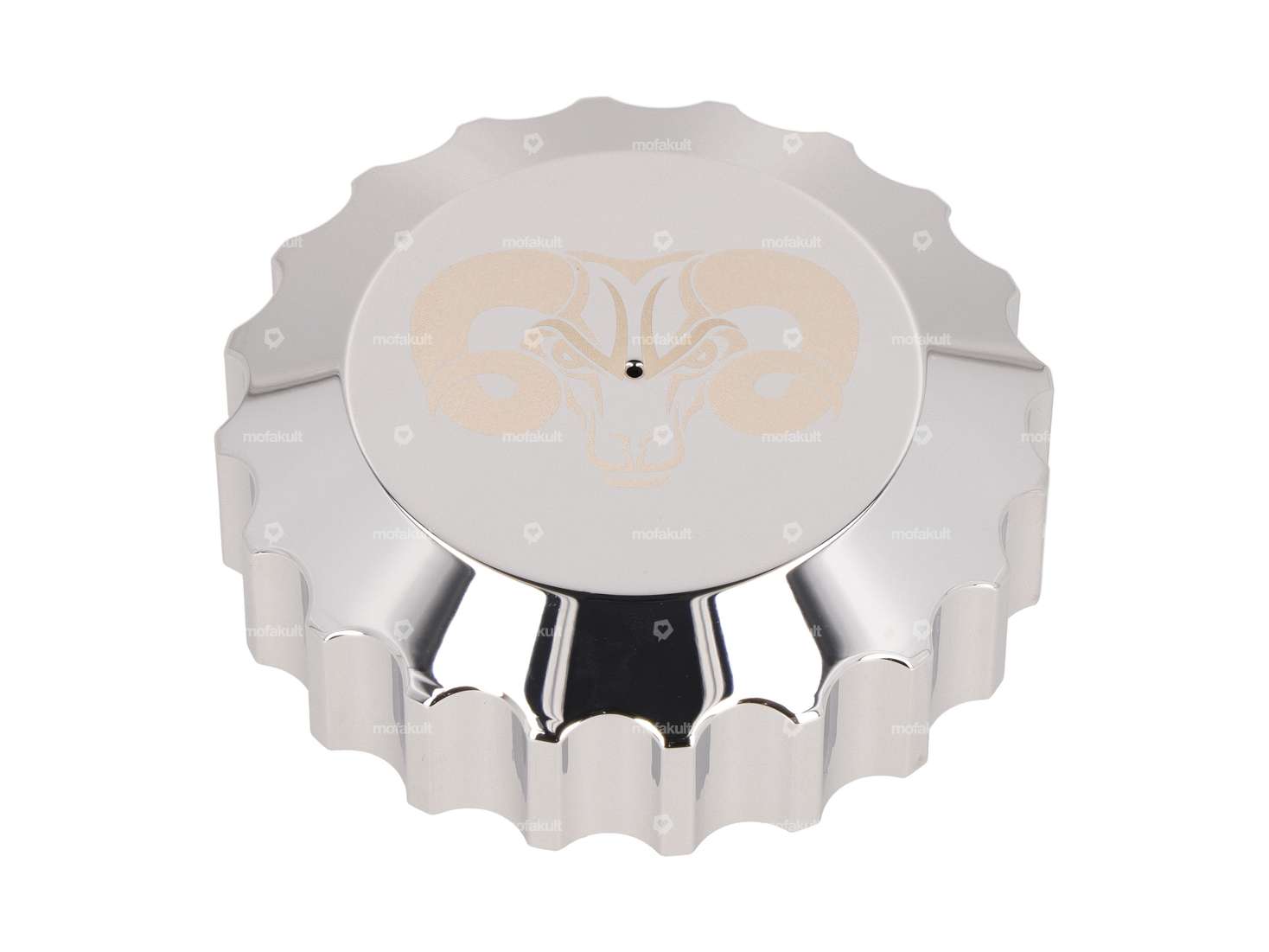 66HEROES fuel filler cap "66HEROES" bayonet 30 mm chrome Carousel Image 1