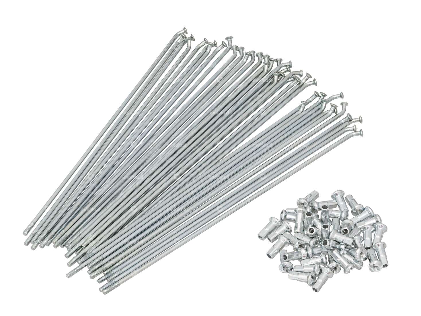 17" spoke set incl. nipples (2.6 x 207 / 135°) galvanized steel Carousel Image 1