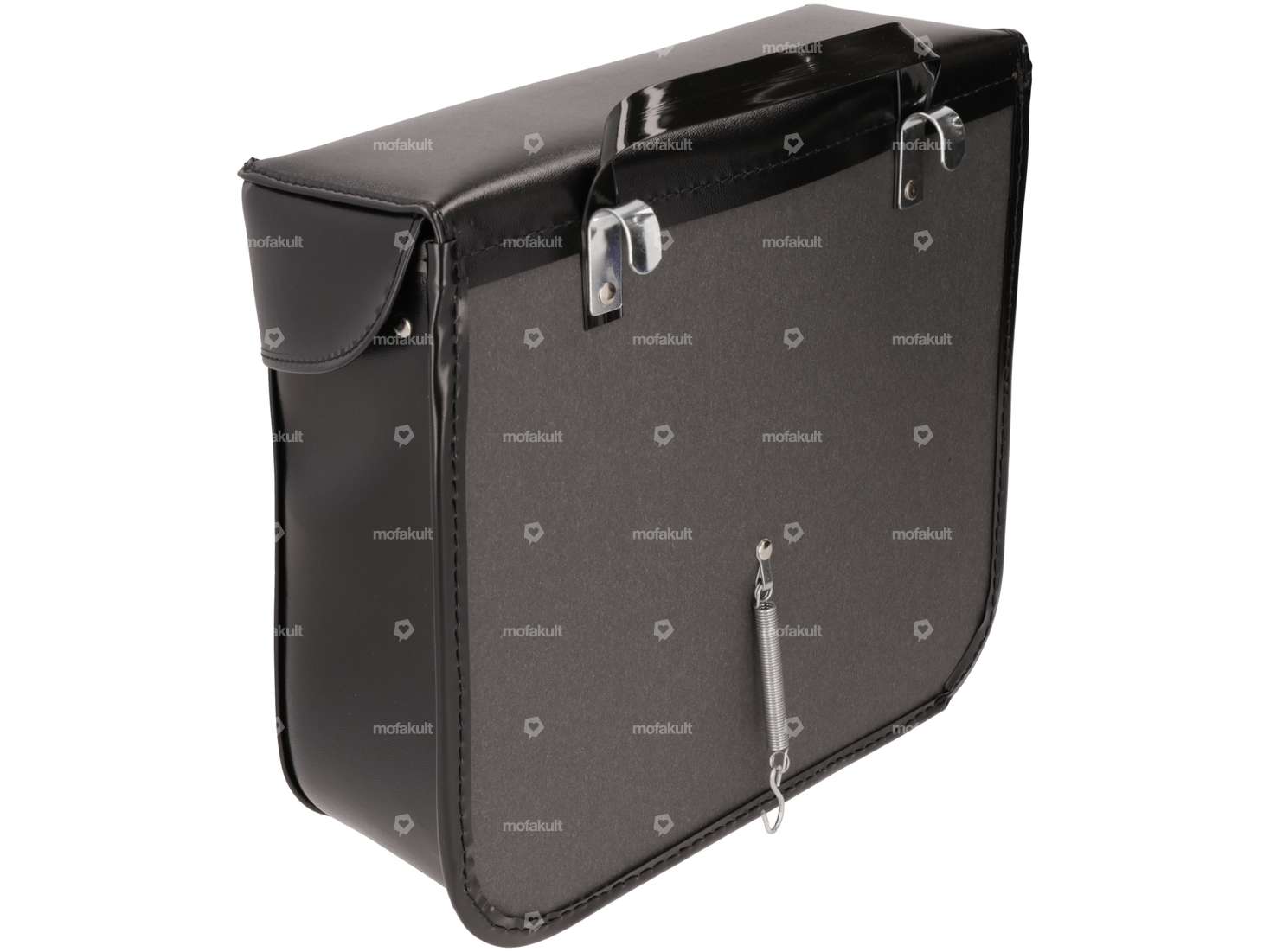 Luggage bags black angular leather look Carousel Image 3