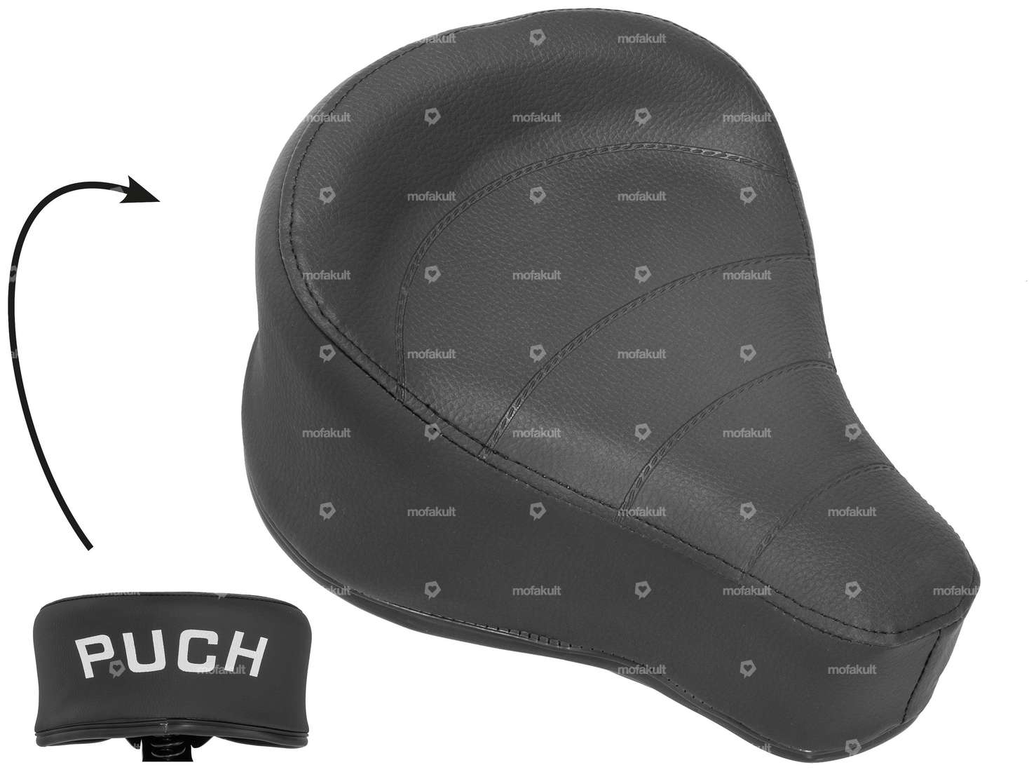 Saddle "PUCH" lettering black Carousel Image 1