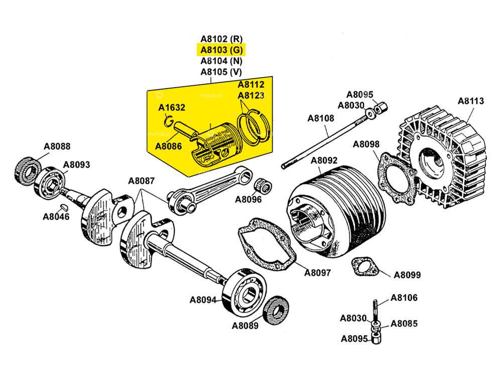 Meteor piston 40 mm "G" (A8103) | Beta 521 & 512 Carousel Image 2