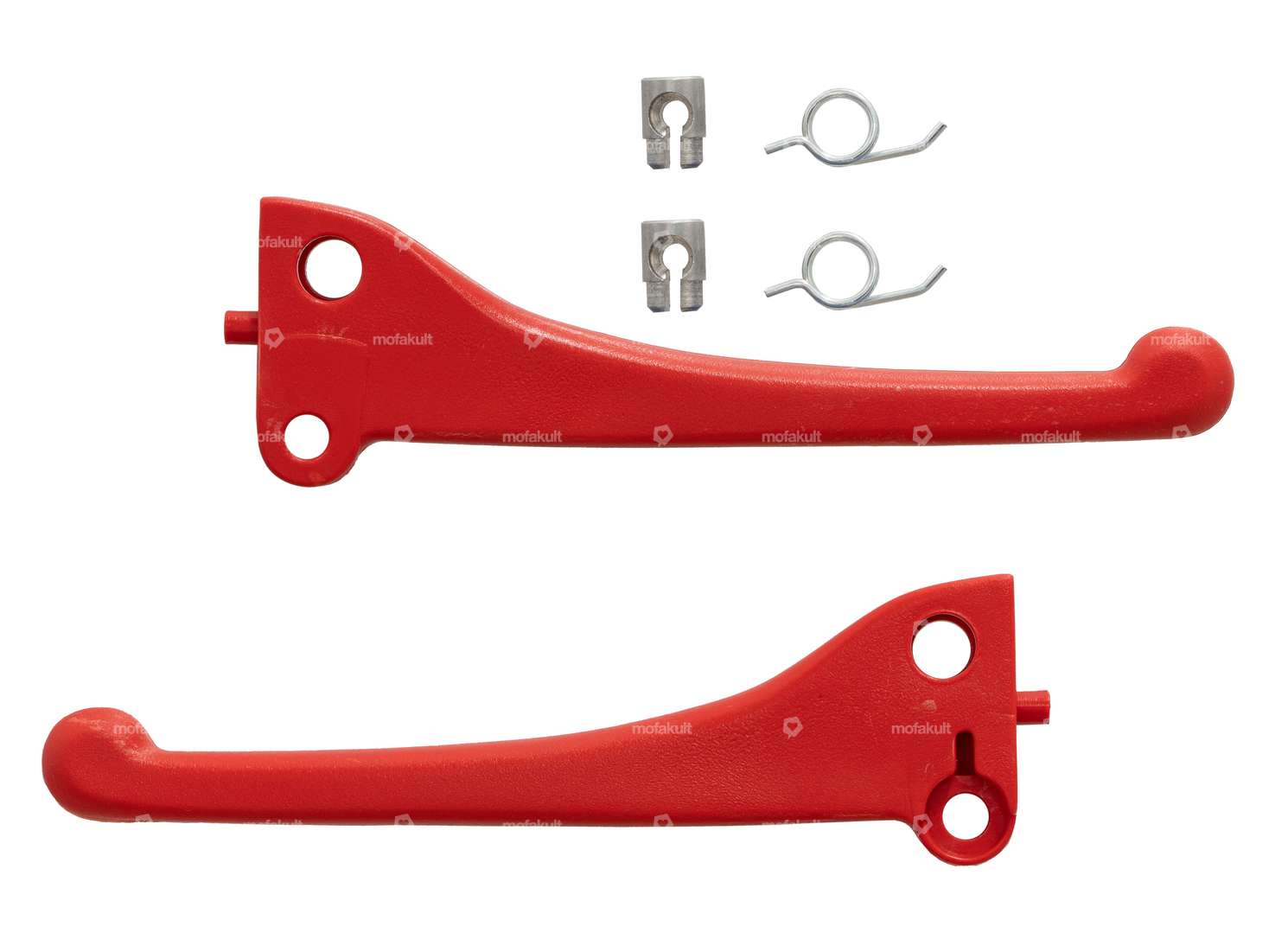 Domino brake lever set plastic red | Piaggio Ciao PX, SI, Bravo 2 / Garelli Carousel Image 1