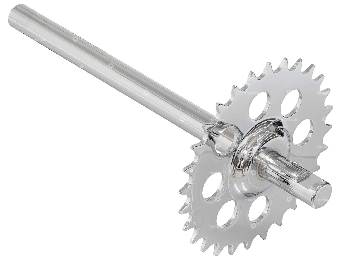 GPO pedal axle with chrome rim | Puch Supermaxi LG1, LG2 Carousel Image 1