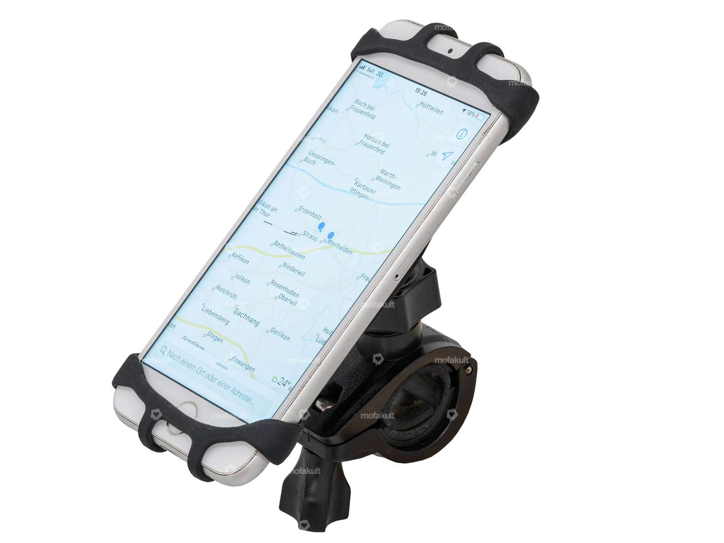GPO cell phone holder 4 - 6.5" handlebar mount, 360° rotatable Carousel Image 1