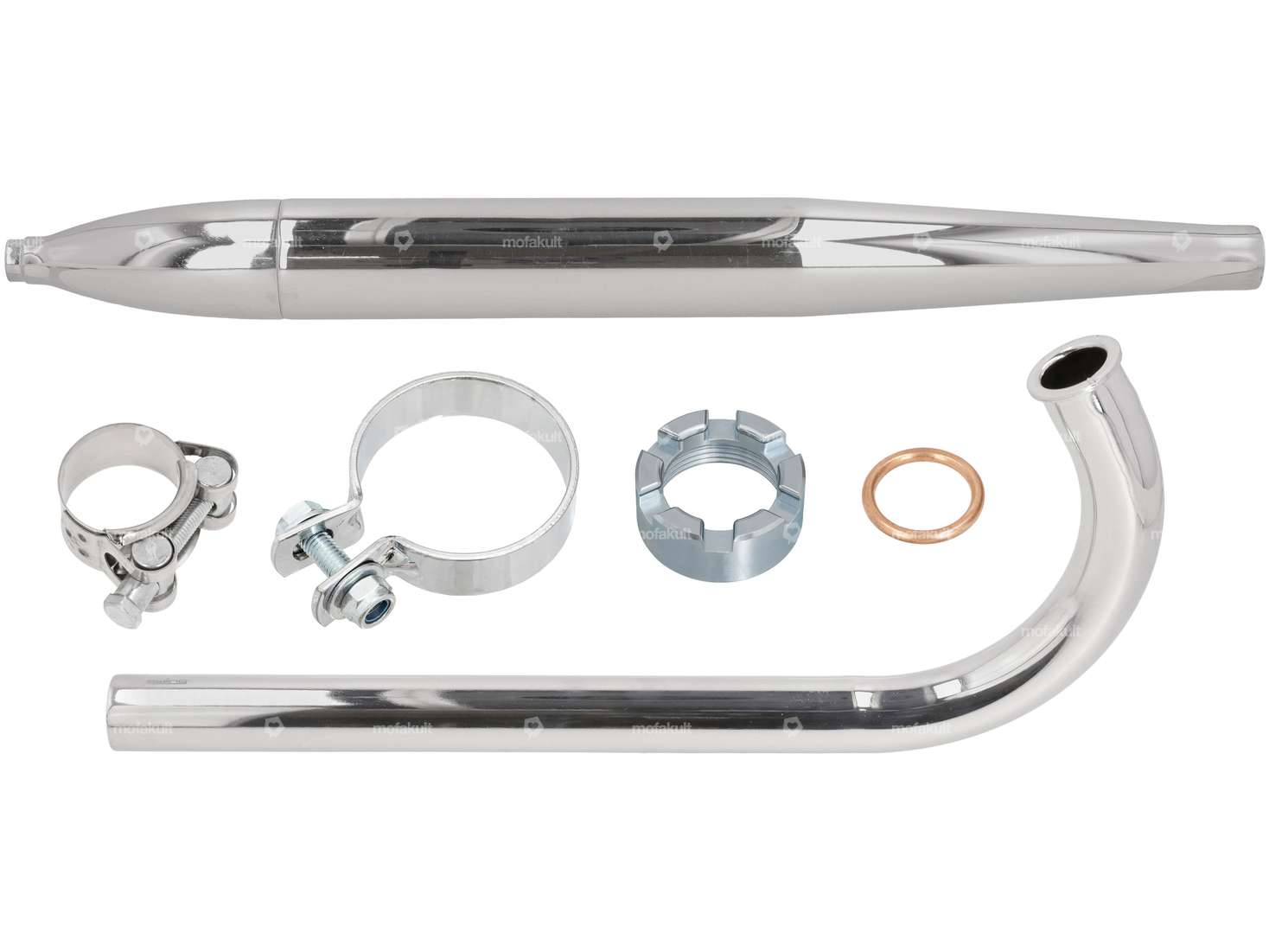 GPO exhaust set Ø 28 / 55 mm chrome | Sachs 50/2 Carousel Image 1