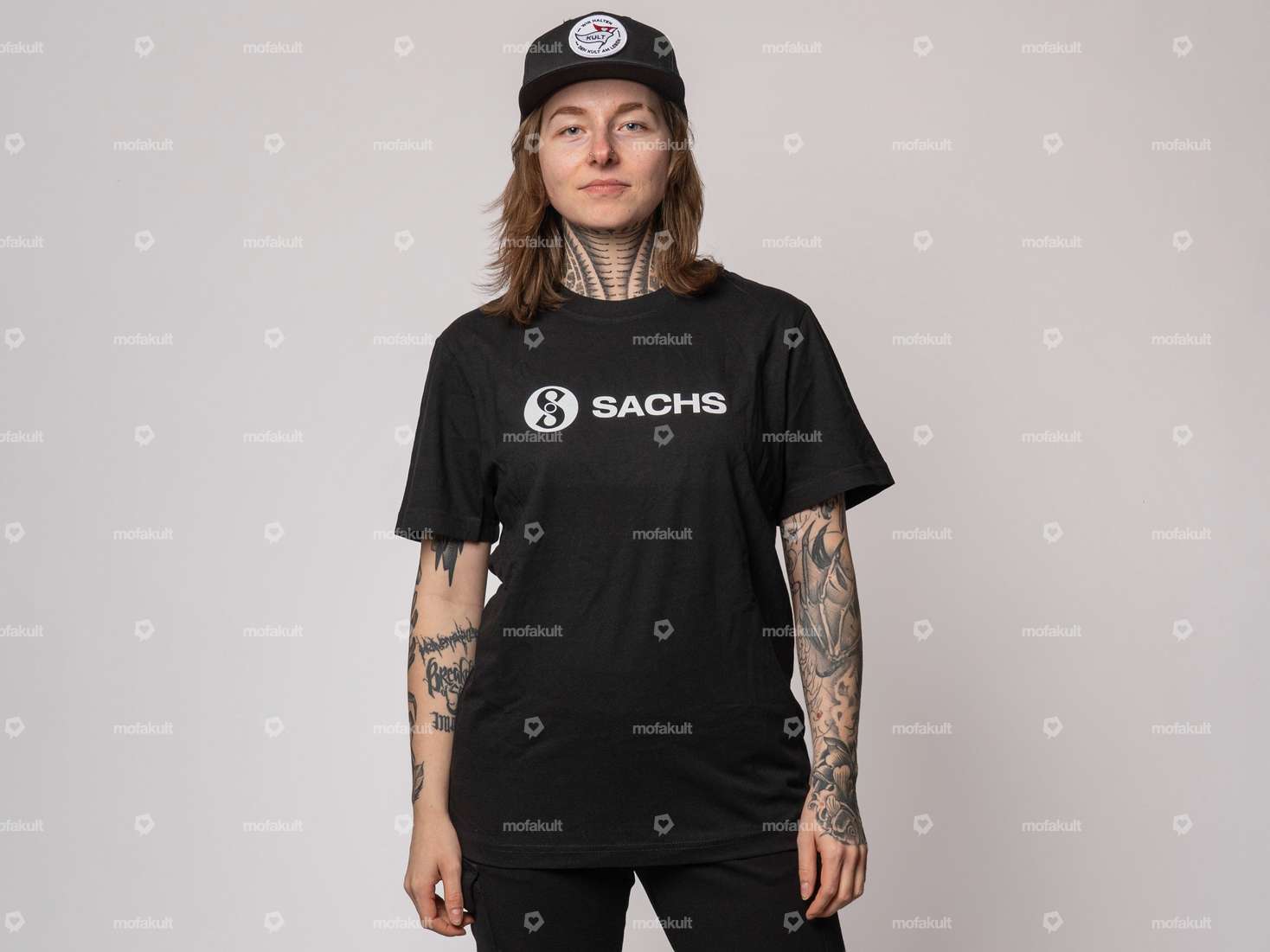 mk-Merch T-Shirt "SACHS" UNISEX black Carousel Image 3