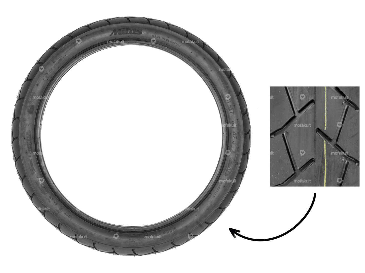 Mitas 2.75 x 17" MC11 semi-slick tires Carousel Image 1
