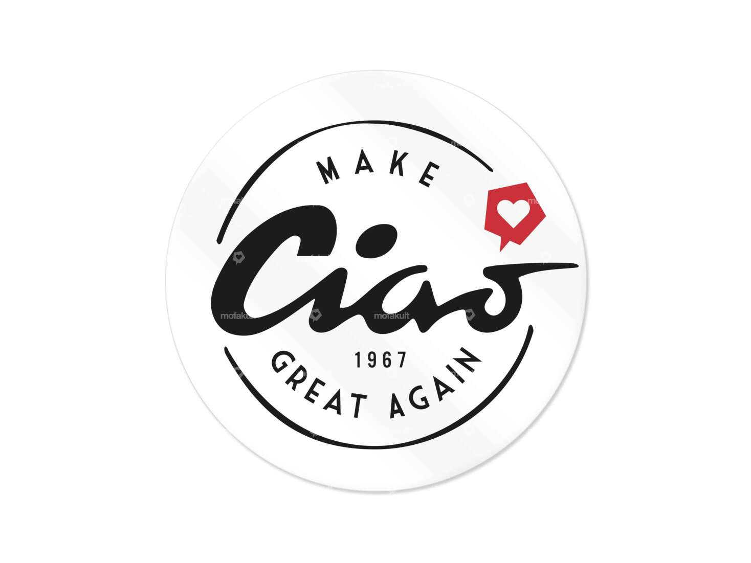 Make Ciao great again" sticker Ø 60 mm white Carousel Image 1