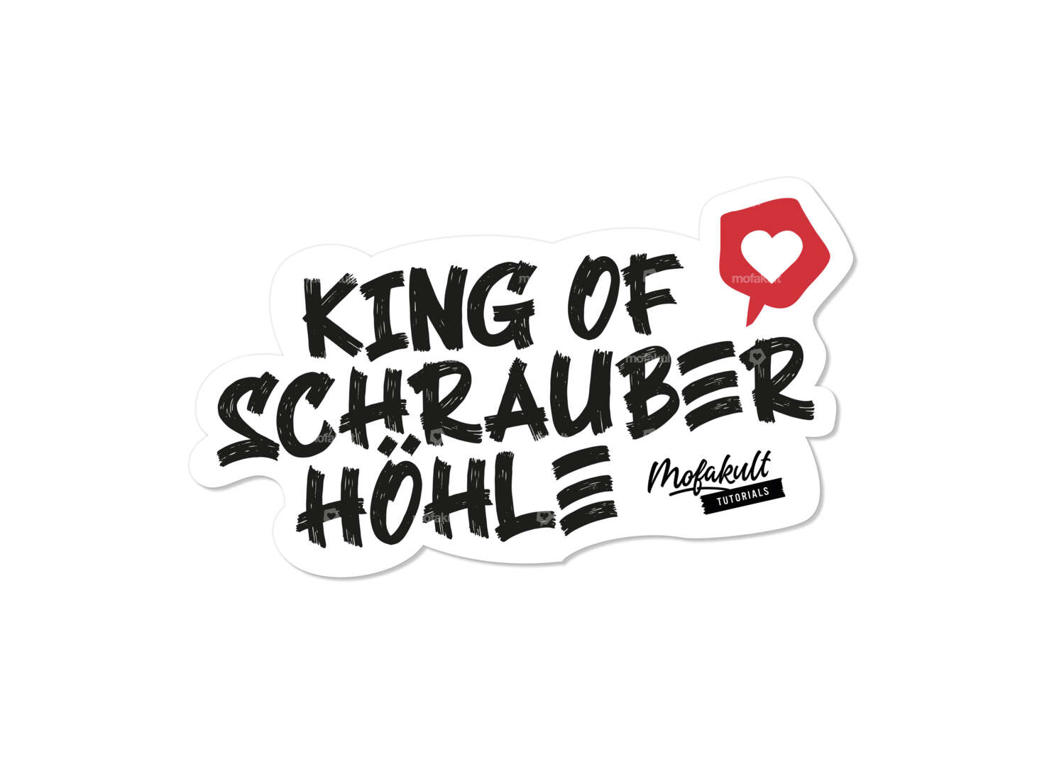 Sticker "mofakult Tutorials - King of Schrauber Höhle" 90 x 55 mm Carousel Image 1