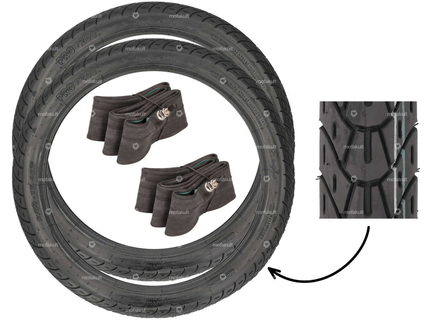 VeeRubber tire set 2.50 x 17" VRM126 (V126) Allround Carousel Image 1