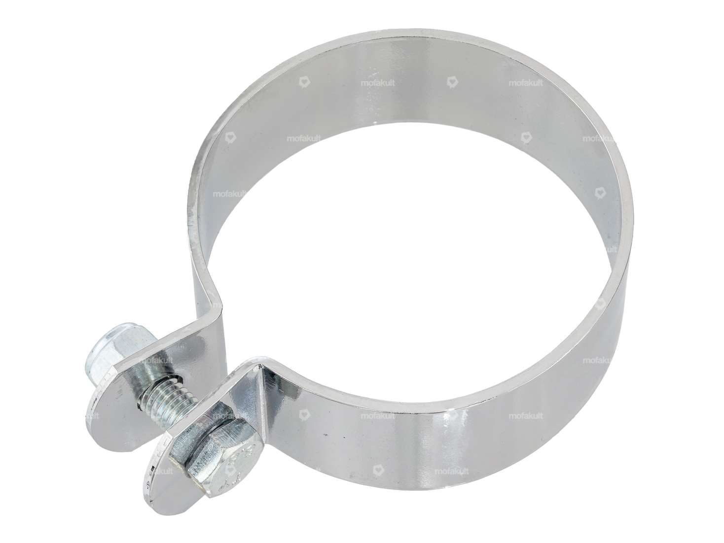Exhaust clamp 70 mm chrome wide version. Carousel Image 1