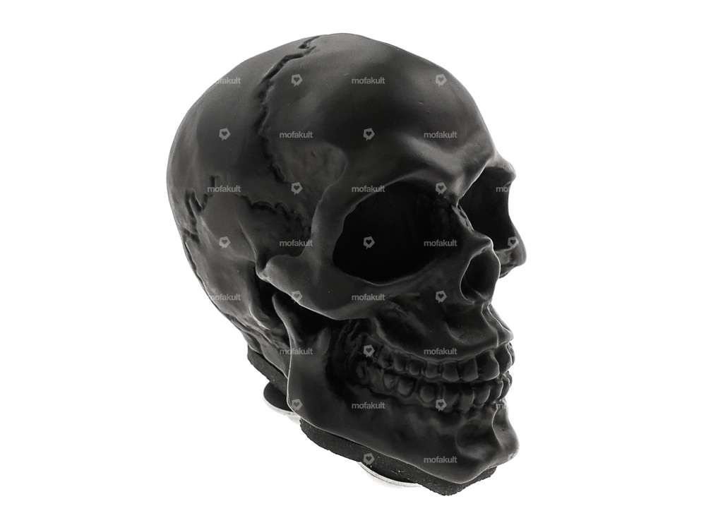 Solid black skull ornamental figure Carousel Image 1