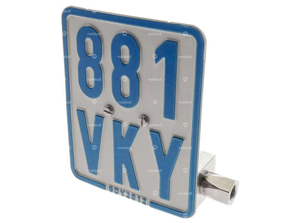 66HEROES License plate holder side incl. mounting pin Inox (DE version) Carousel Image 3