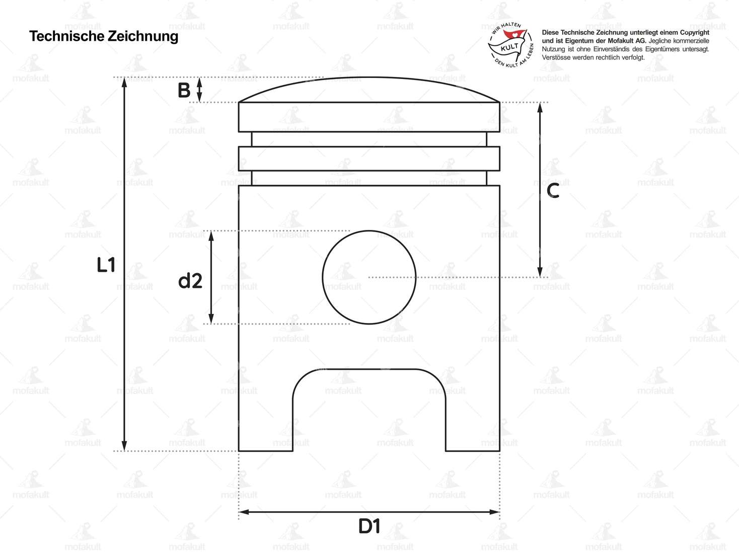 Piston 38.9 mm NOS | Sachs 50/2, 503 (A2775) Carousel Image 2