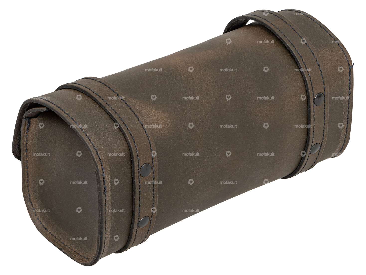 Saddle bag "Square" brown genuine leather Carousel Image 2