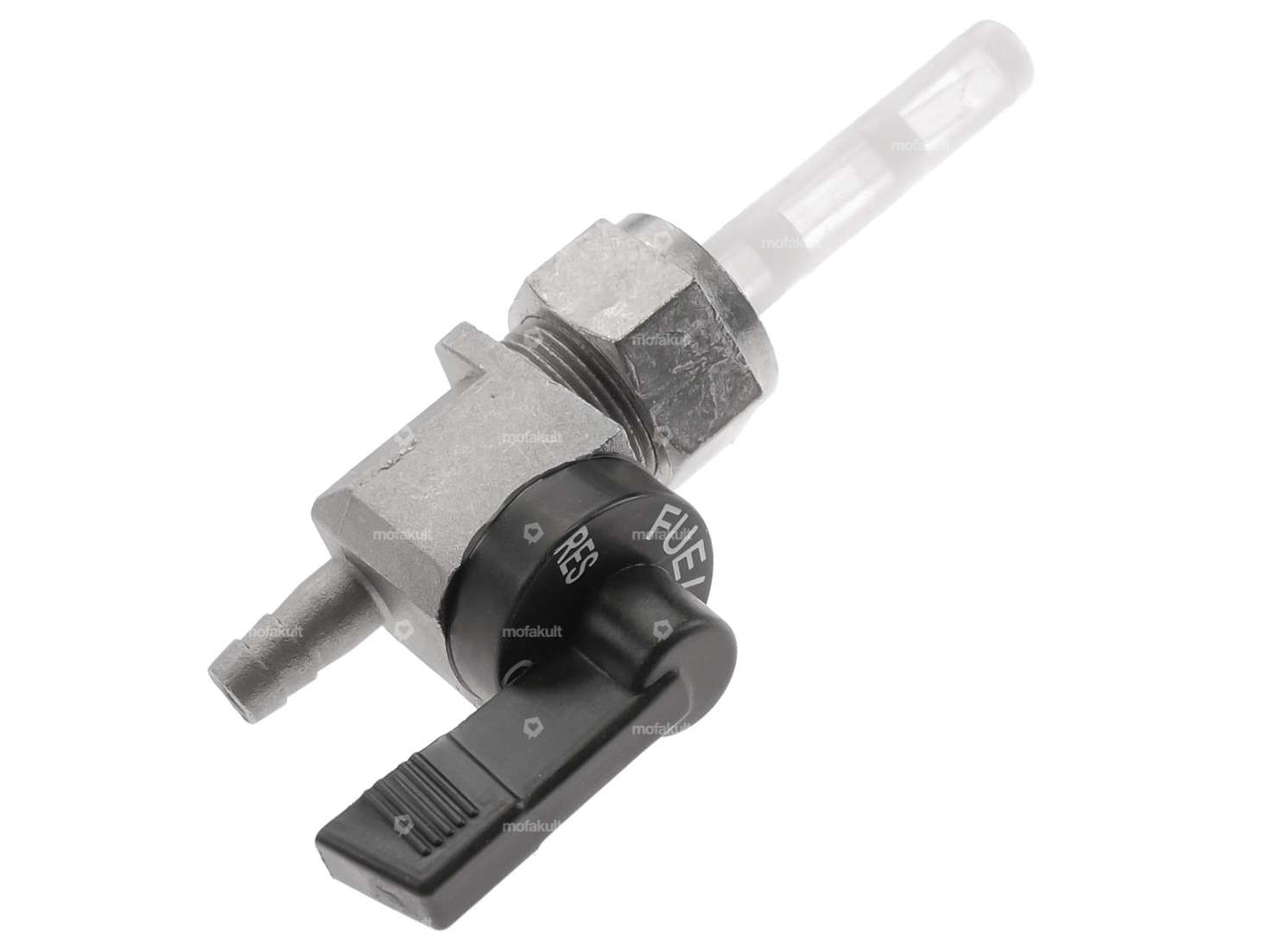 OMG fuel tap vertical M16x1 labeled (with union nut) pointing downwards Carousel Image 3