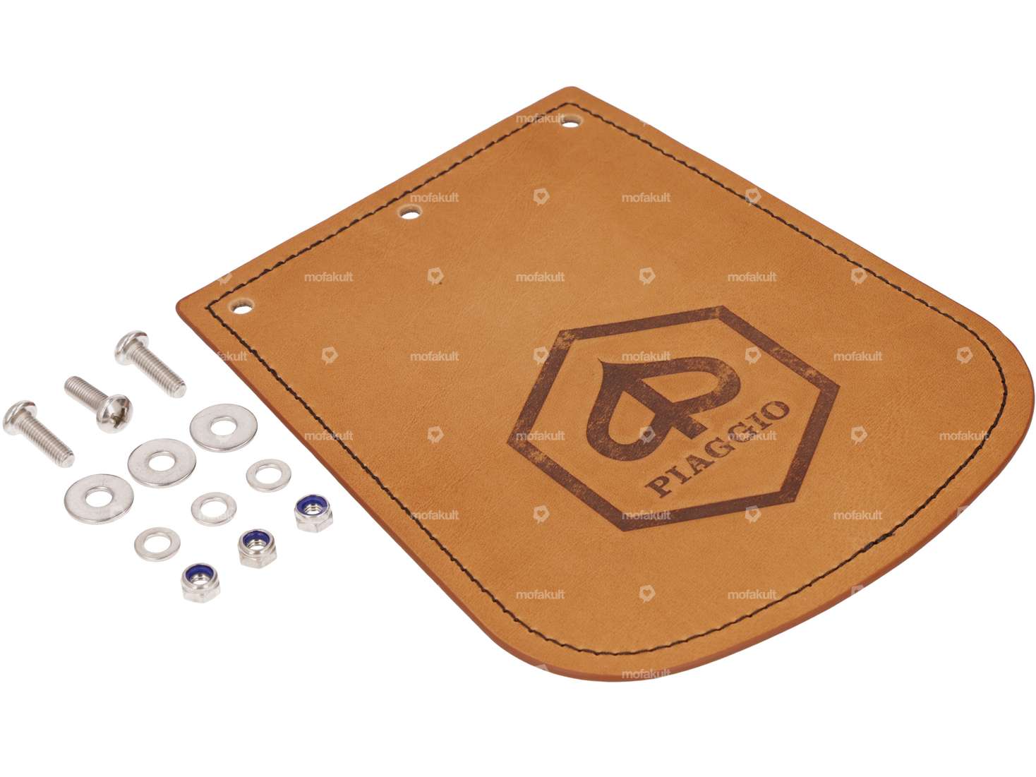 66HEROES Splash guard "Piaggio" wide leather Carousel Image 2