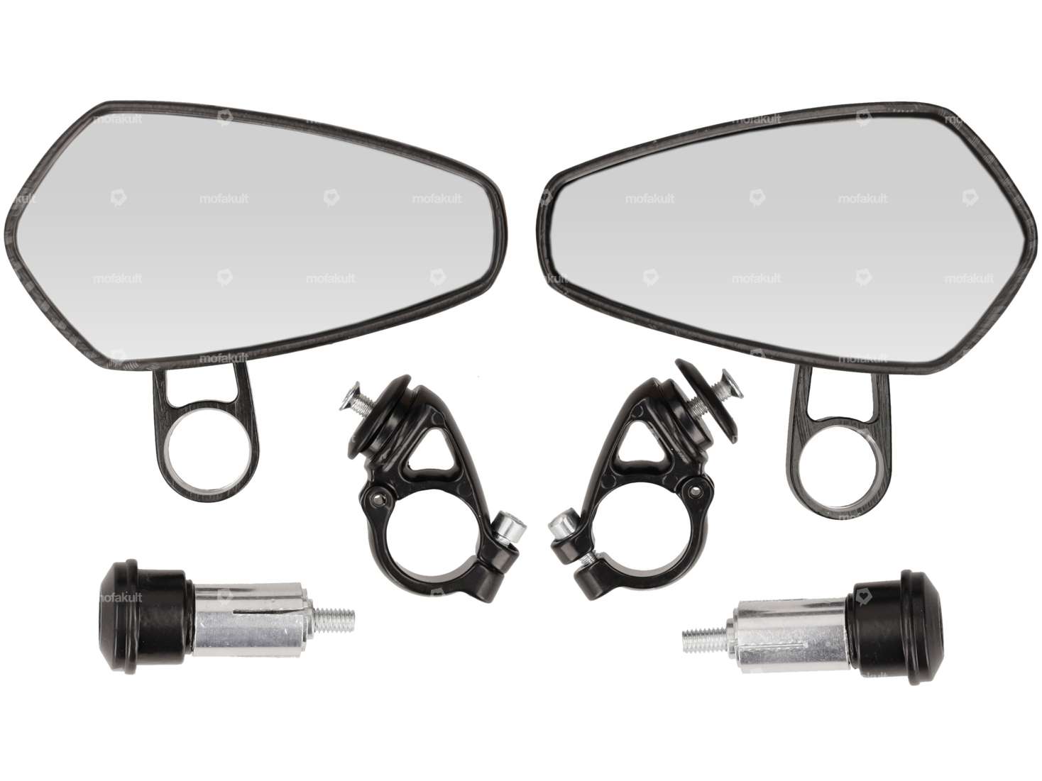 Mirror CNC "diamond" plug-in variant aluminum carbon look Carousel Image 1