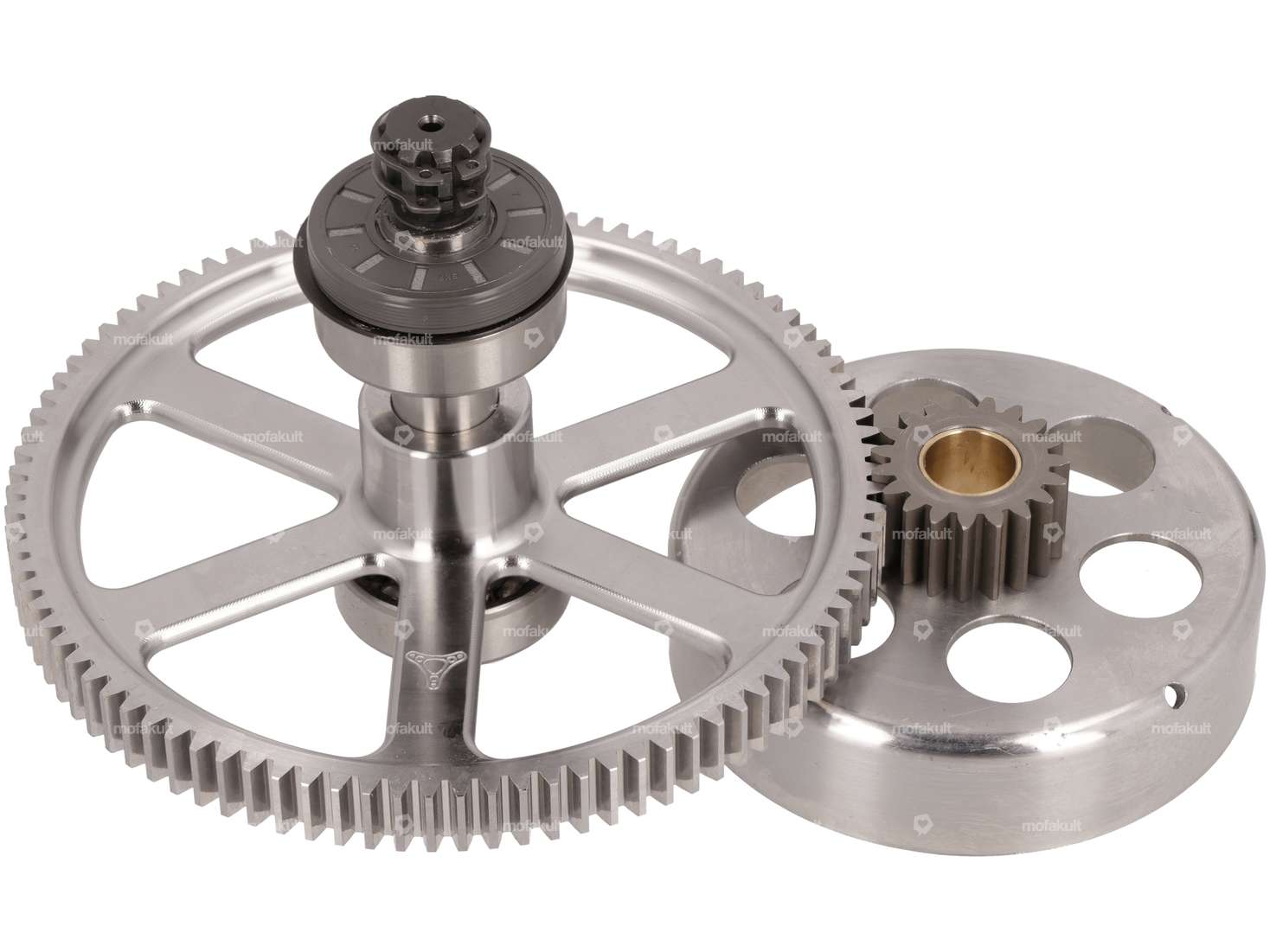 ASP clutch basket & spur gear set 19:94 teeth Kickstart CNC | Puch E50 Carousel Image 1