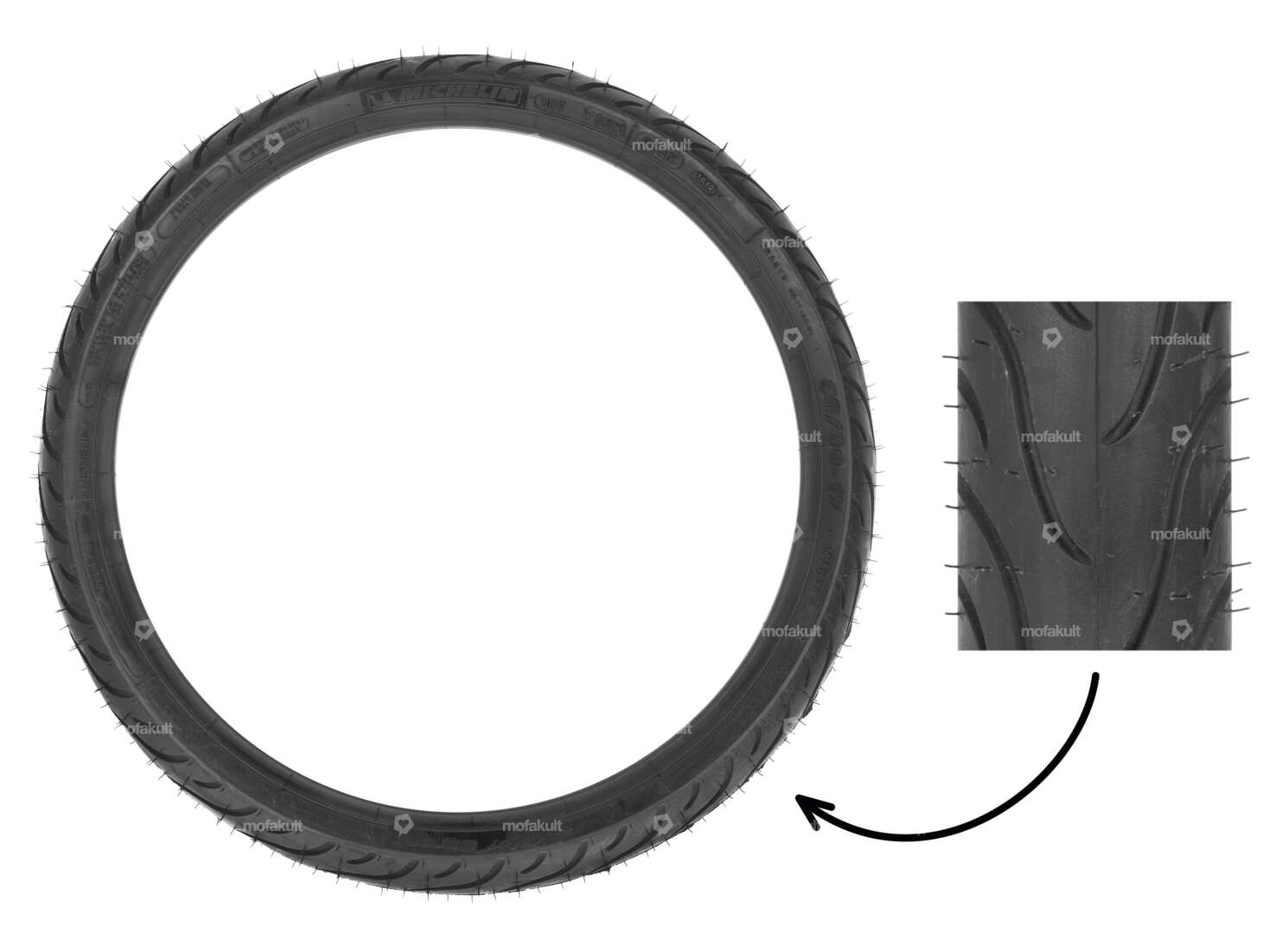 Michelin 60/90 x 17" Pilot Street Semi-Slick tires Carousel Image 1