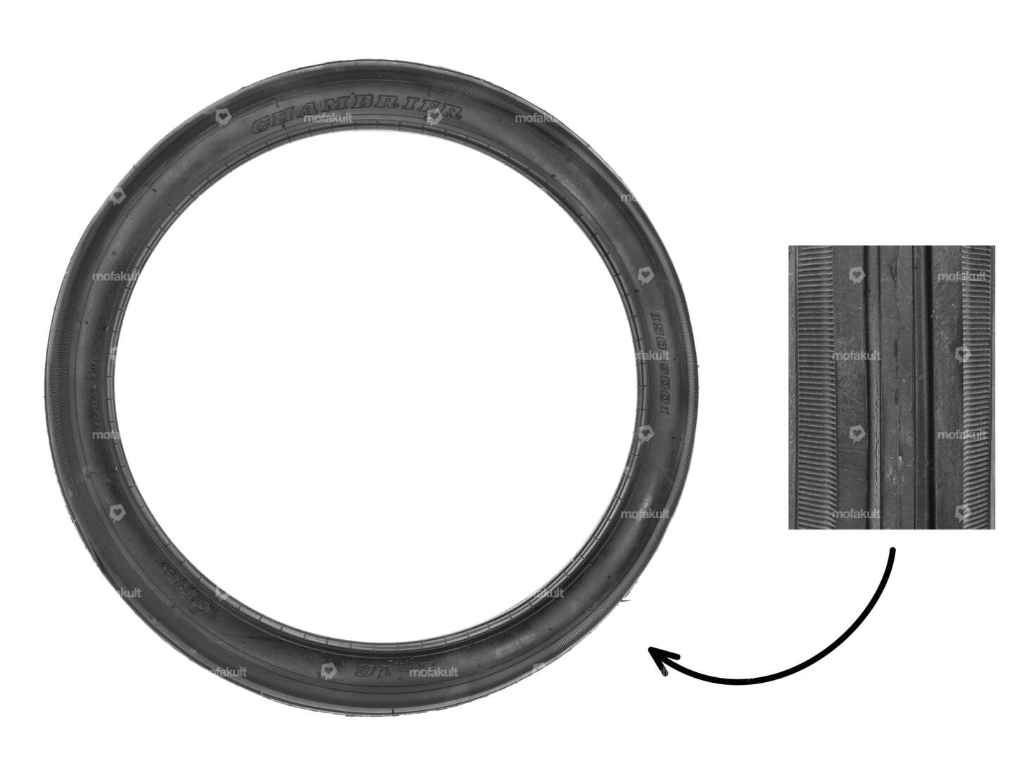 Fortune 2.00 x 16" tires CH06 4P.R. Friction rollers | Solex Carousel Image 1
