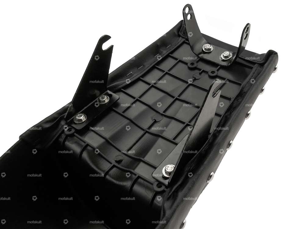 Saddle shell Cafe Racer padded black Carousel Image 6