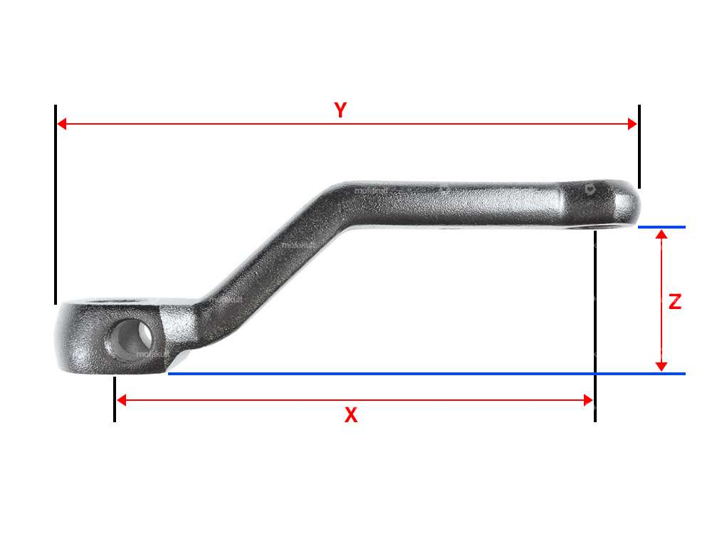 GPO pedal crank left chrome 157 mm strong cranked, angular Carousel Image 3