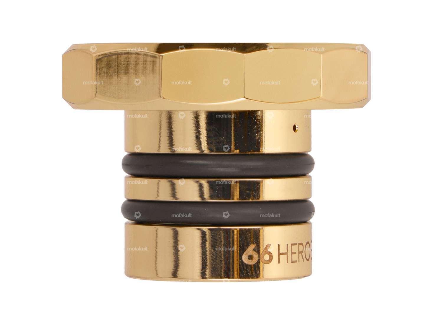66HEROES gas cap square "66HEREOS" gold | Puch Maxi Carousel Image 3