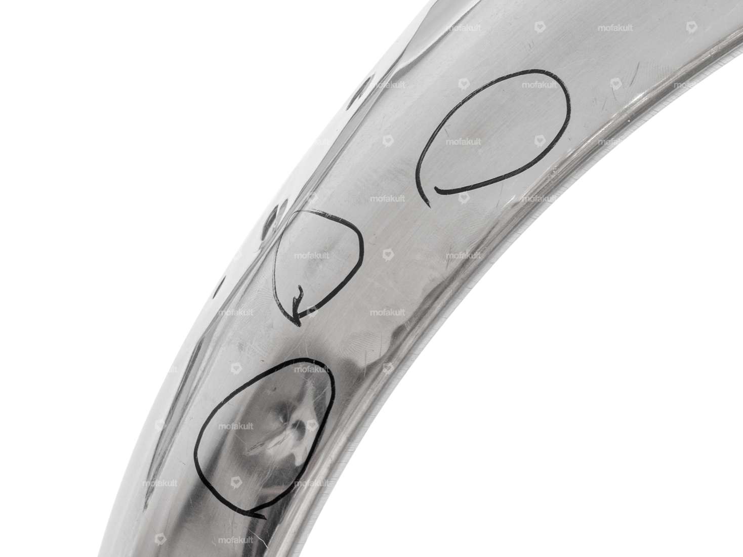 Rear fender (with dents) Inox NOS | Puch X30 NS, NL, NG-2AH, N-2AH, Sprinter Carousel Image 7