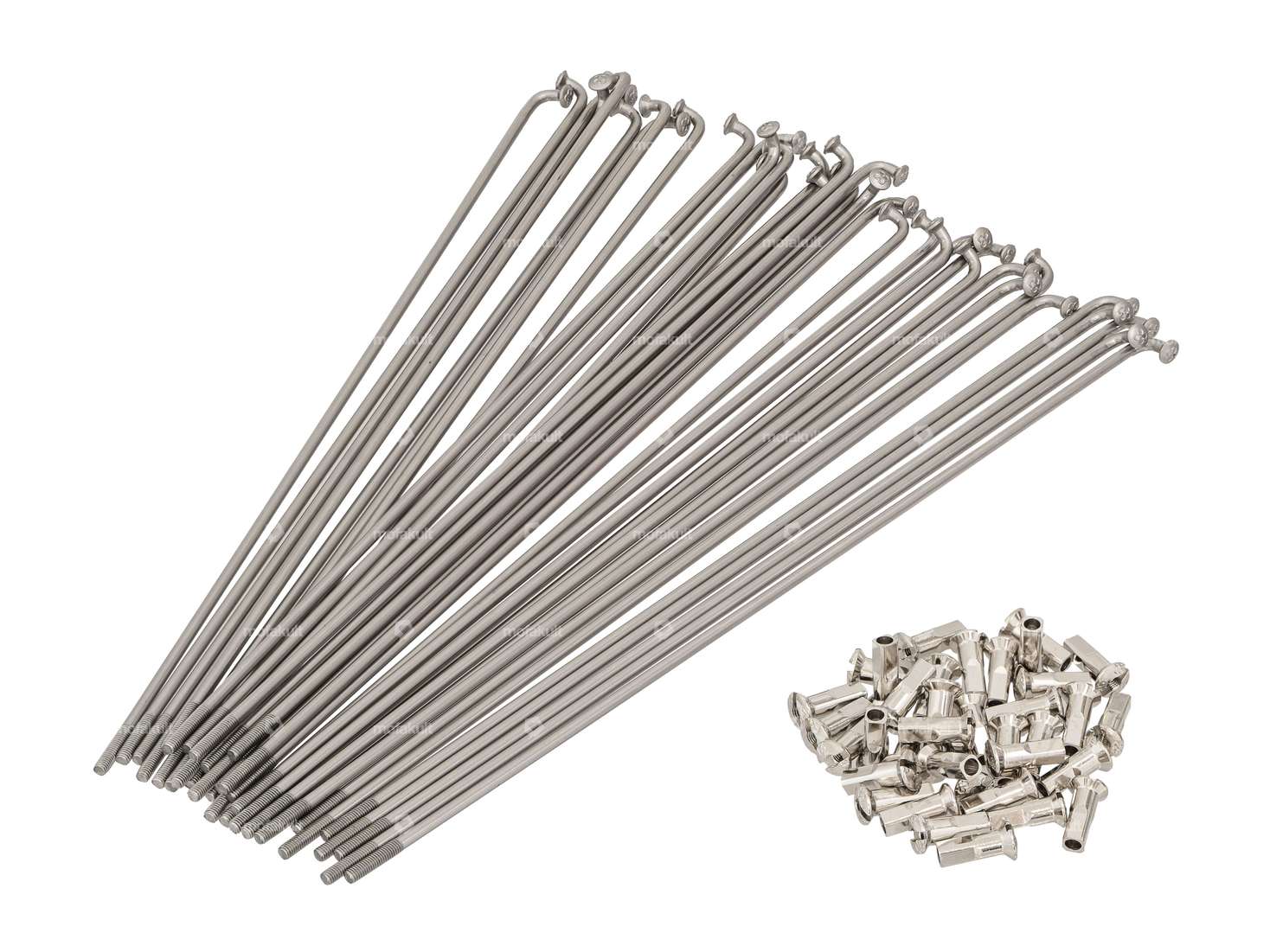 WWS 17" spoke set incl. nipple (2.6 x 185 mm) Inox Carousel Image 1