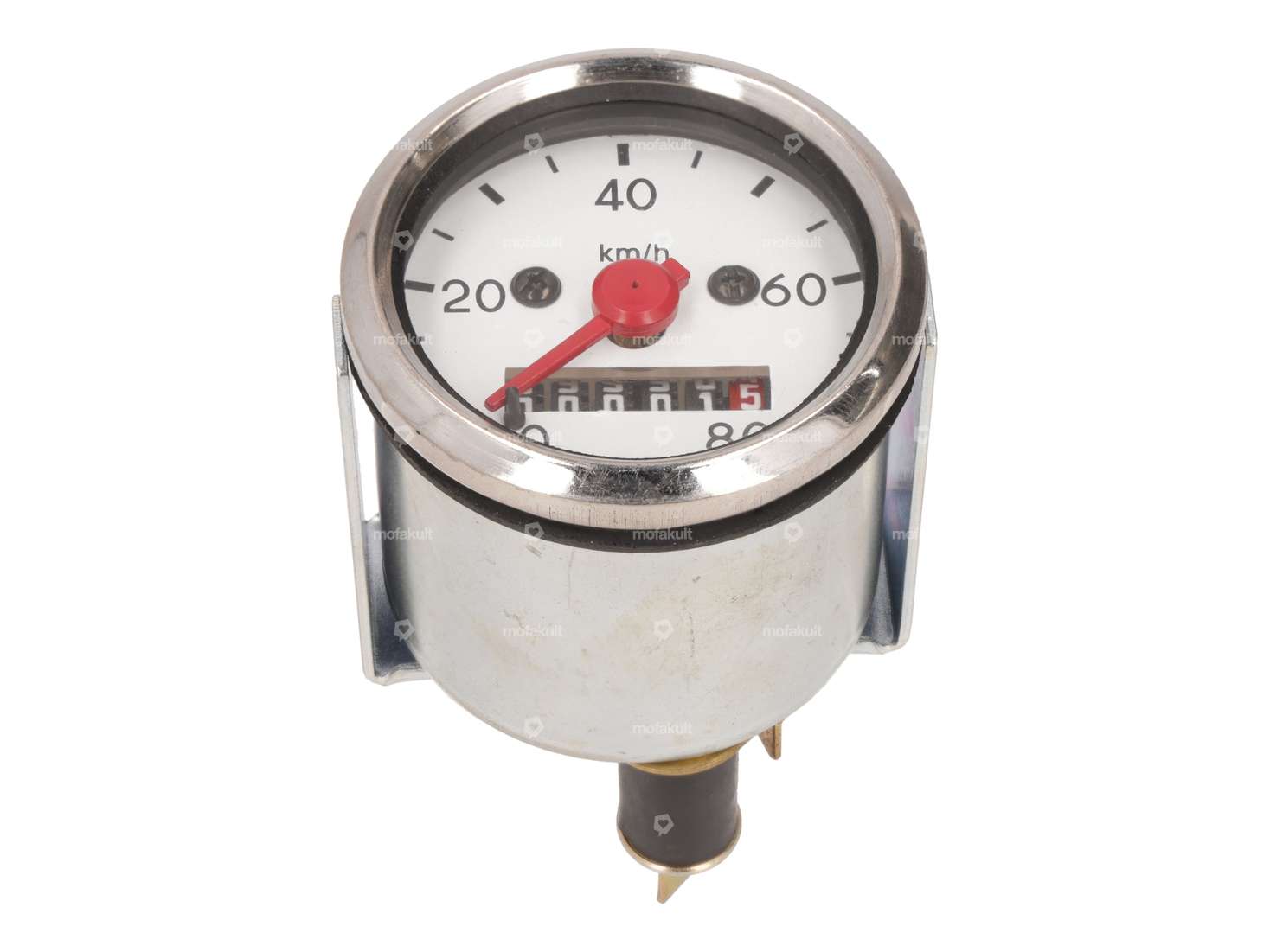 Speedometer 80 km/h Ø 48 mm illuminated (white dial) Carousel Image 1