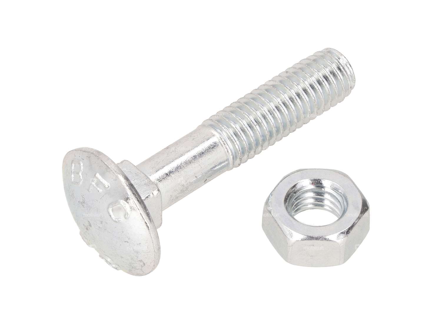 M8x40 carriage bolt, galvanized shank with nut Carousel Image 1