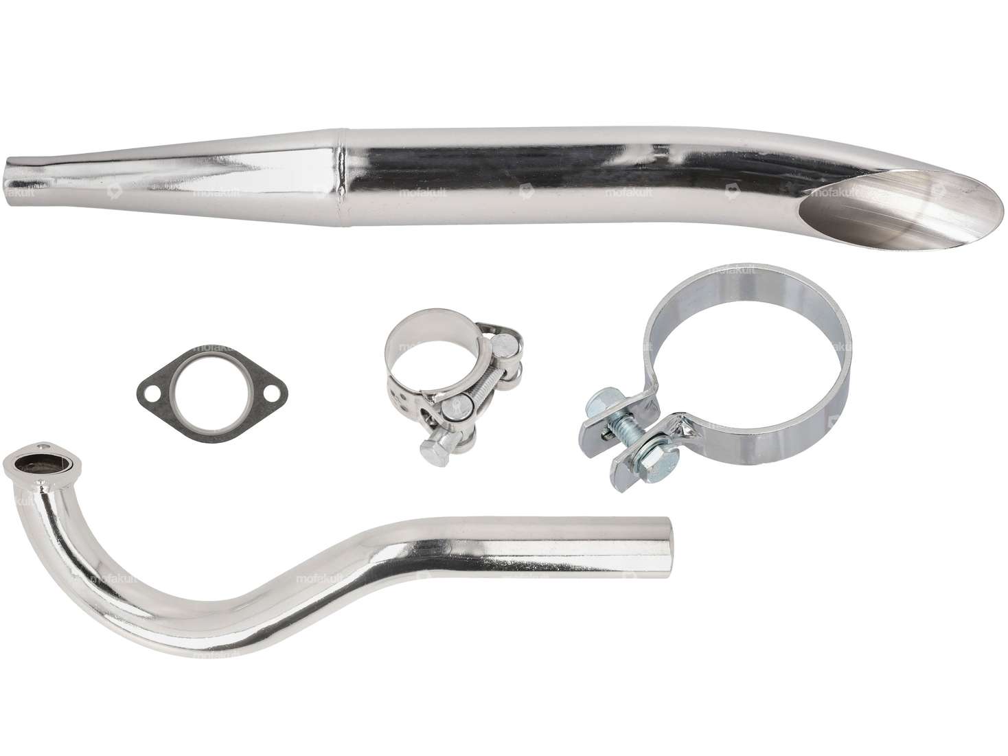 Exhaust set Sidepipe Ø 28 / 60 mm chrome | Puch Carousel Image 1