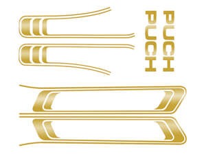 Adhesive set tank & frame gold glossy (1A quality) foil plot | Puch Maxi S Adhesive set tank & frame gold glossy (1A quality) foil plot | Puch Maxi S