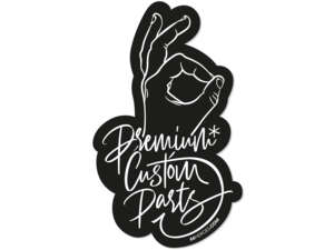 Sticker "66HEROES - Premium Custom Parts" 65 x 110 mm black Sticker "66HEROES - Premium Custom Parts" 65 x 110 mm black
