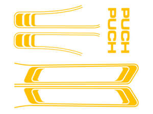 Adhesive set tank & frame yellow (1A quality) Foil plot | Puch Maxi S Adhesive set tank & frame yellow (1A quality) Foil plot | Puch Maxi S
