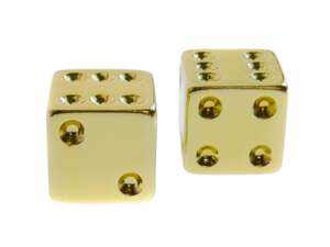 Valve caps cube gold Valve caps cube gold