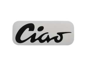 Tank sticker "Ciao" black 70 x 28 mm | Piaggio Ciao P, C9 Tank sticker "Ciao" black 70 x 28 mm | Piaggio Ciao P, C9