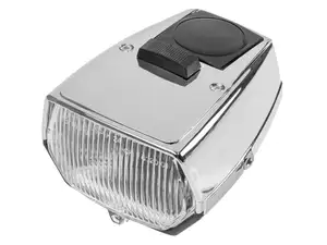 GPO headlight angular chrome / black with switch GPO headlight angular chrome / black with switch