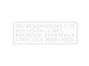 Petrol sticker 1:50 white (Puch) 4 lines NOS Petrol sticker 1:50 white (Puch) 4 lines NOS