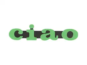 Emblem "ciao" plastic 3D green / black Emblem "ciao" plastic 3D green / black