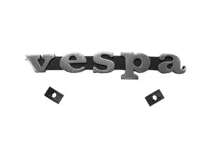 Emblem leg shield "Vespa" aluminum 3D | Vespa Largeframe, Smallframe Emblem leg shield "Vespa" aluminum 3D | Vespa Largeframe, Smallframe